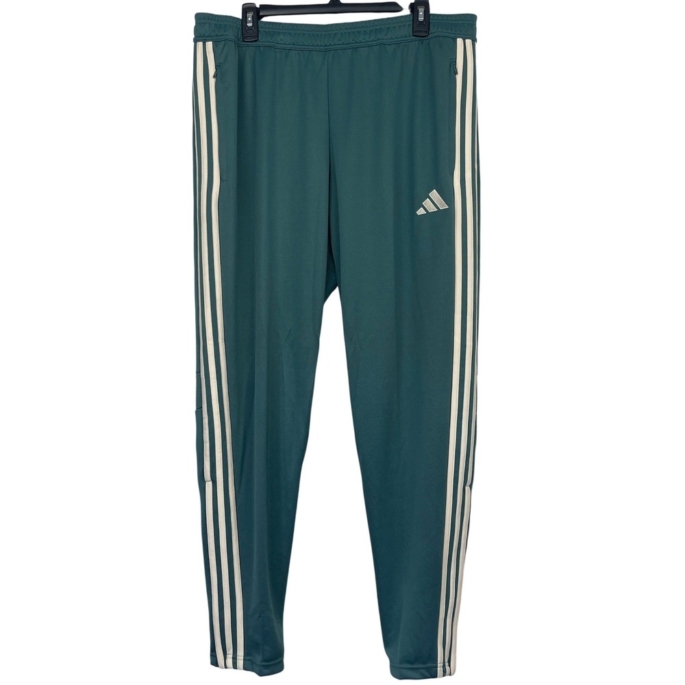 NEW Adidas Tiro 25 Essentials Track Pants Mens XL Performance 3 Stripe Teal $45